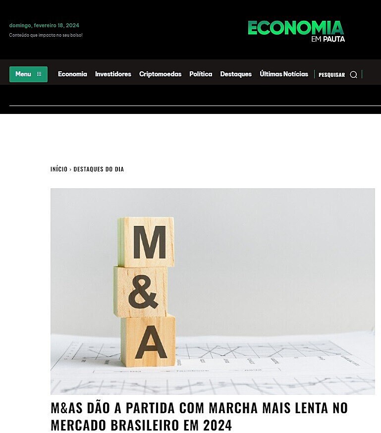 M&As do a partida com marcha mais lenta no mercado brasileiro em 2024